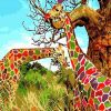 Colored Giraffe paint by numbers