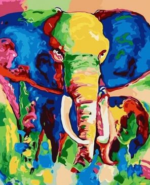 Colorful Elephant paint by numbers