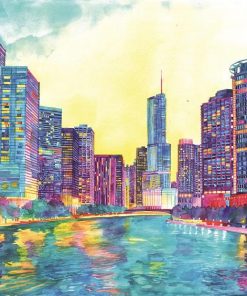 Colorful Chicago Cities Paint By Numbers