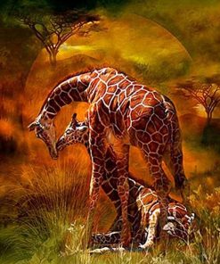 Giraffe Couple paint by numbers