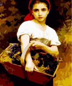 Girl Picking Fruits paint by numbers