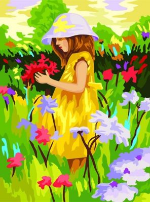 Girl in Yellow Dress paint by numbers