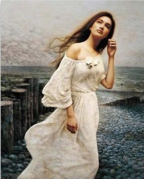 Girl with a White Dress paint by numbers