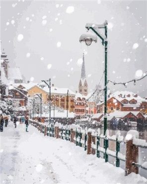 Hallstatt Winter paint by numbers