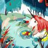 Illustration Unicorn paint by numbers