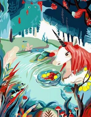 Illustration Unicorn paint by numbers