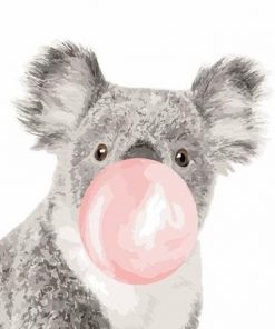 Koala with Bubble gum paint by numbers