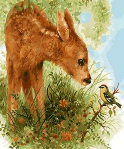 Little Deer And Bird paint by numbers