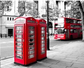 London Telephone Booth paint by numbers