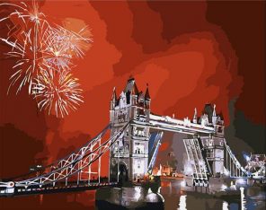 London Tower Bridge Fireworks paint by numbers