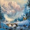 Mountains Winter Scene paint by numbers