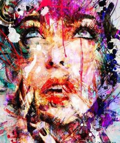 Abstract Splash Girl Portrait People Paint By Numbers