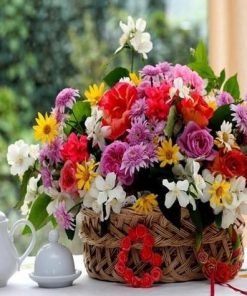 Flower Basket   Flowers Paint By Numbers