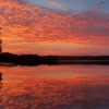 Pink Sky Reflection on Lake paint by numbers