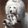 Poodle Dog With Cats Basket paint by numbers