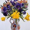 Purple and Yellow Flowers In A Jug paint by numbers