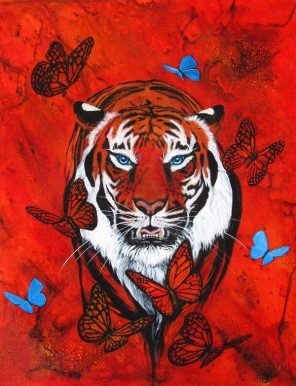 Red Siberian Tiger paint by numbers