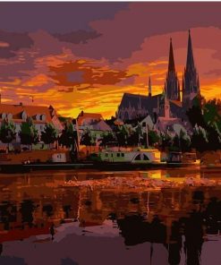 Regensburg Sunset paint by numbers