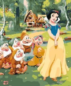 Snow White and Seven Dwarfs Cartoon Paint By Numbers