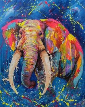 Splatter Elephant paint by numbers