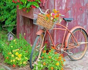 Bike With Flower Basket paint by numbers