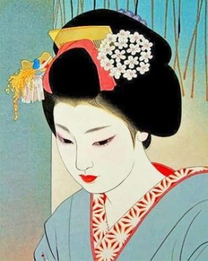 Japanese Beautiful Woman paint by numbers