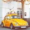 Vintage Yellow Volkswagen Beetle NEW Paint By Numbers