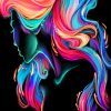 Abstract Rainbow Hair paint by numbers