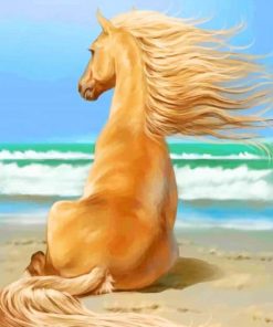 Blonde Horse In Sea paint by numbers