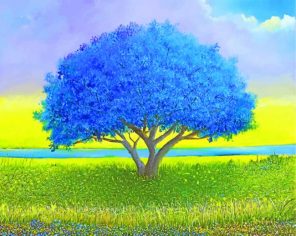 Blue Tree paint by numbers