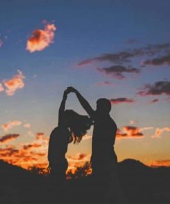 Dancing Couple Silhouette paint by number