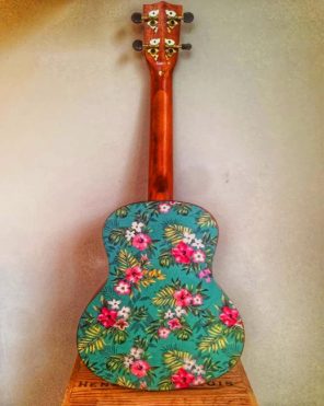 Floral Guitar paint by numbers