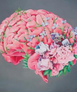 Floral Human Brain paint by numbers