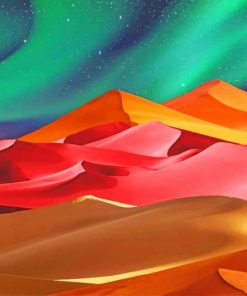 Illustration Colored Desert paint by numbers