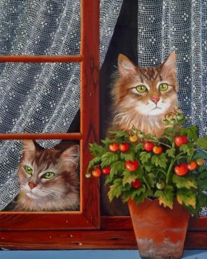 Kittens In Window paint by numbers