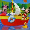 Mickey And Minnie On Boat paint by numbers