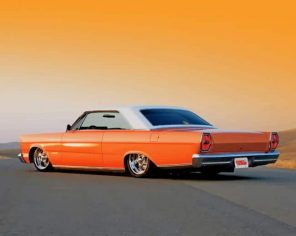 Orange Slammed 66 Ford Galaxie paint by numbers