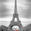 Red Car In Eiffel Tower paint by numbers