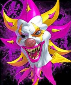 Scary Clown Face paint by numbers