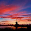 Silhouette Windmills paint by numbers