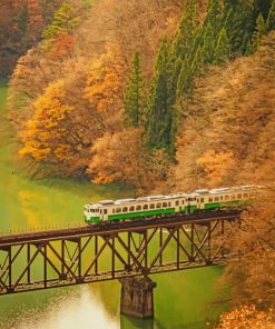 Train In Girder Bridge paint by numbers