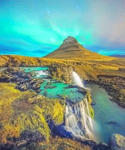 Kirkjufell Northern Lights paint by numbers