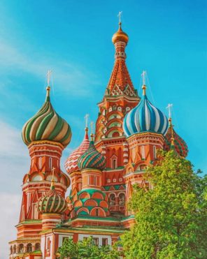 Saint Basils Cathedral Russia paint by numbers