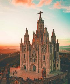 Tibidabo Church Barcelona paint by numbers