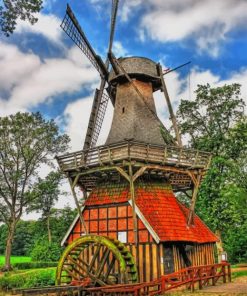 Windmill Water Mill paint by numbers