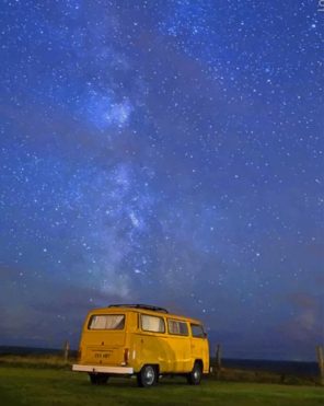 Yellow VW Bus paint by numbers