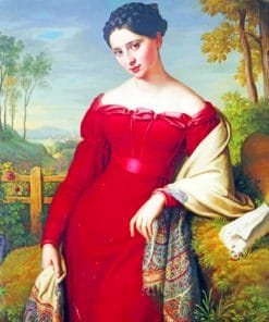 Classy Lady Wearing Red Dress paint by numbers