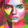 Colored Face Art paint by numbers