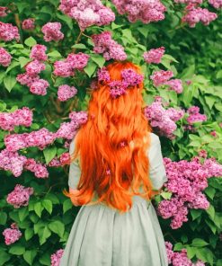 Girl In Flower Garden paint by numbers