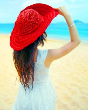 Lady With Red Hat paint by numbers